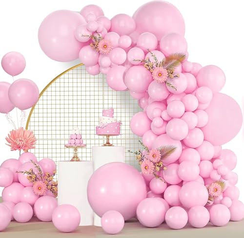 Luftballons Rosa, 120 Stück Luftballon Girlande Pastell Rosa, 18 12 10 5 Zoll Ballon Girlande Rose, Luftballons Geburtstag Babyparty Hochzeit Abschlussfeier Party Deko