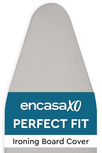 Encasa XO Ersatzbügeltischbezug mit extra dickem 4-mm-Filzpolster - Hellgrau - einfarbig Baumwolle, elastisch, (Passt zu Medium Standardbrettern von 112x34 cm) Wärmereflektierend