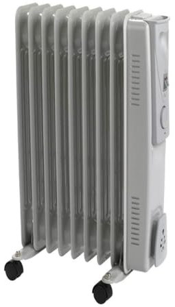 Oil Filled Radiator 7 Fin, Electric Radiator for Home Office, Oil Radiator Warms Any Room Quickly, Thermostatically Controlled 1500W Oil Heater for Maximum Warmth, White