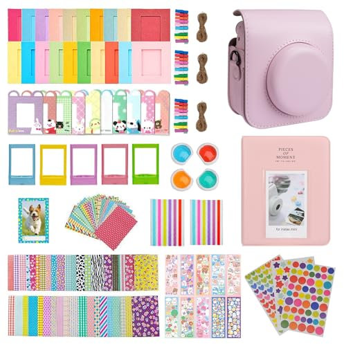 Meetikar Instax Mini 12 accessori per fotocamera istantanea Instax Mini 12 custodia con 64 tasche album fotografico e filtro a colori/cornice per foto