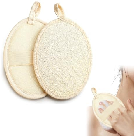 2 Stück Luffa Schwamm Körper,Peeling Schwamm Beige,Peeling Schwamm Körper,8 * 12cm Dusch Schwammer,Natural Loofah Waschschwamm,für Damen,Herren