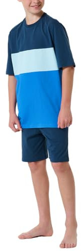 Schiesser Jungen Schlafanzug Set kurz-100% Organic Bio Baumwolle-Größe 140 bis 176 Pyjamaset, Mint_180995, 152