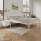 ESTADESIGN Massivholzbett 140x200 cm aus Birke, hohes Doppelbett mit Kopfteil, skandinavisches Design, Farbe Weiß, ohne Lattenrost – freie Wahl für Ihren Komfort