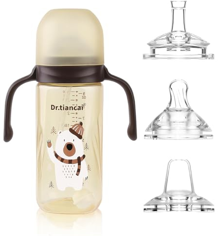 Tasse d'apprentissage pour Bébé, Biberon à Paille Enfant anti-débordement, Gobelet à jet souple étanche 260ml, avec 3 types de becs en silicone, sans BPA