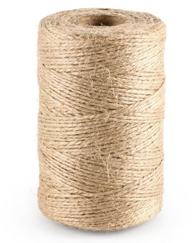 100M Jute-Schnur, 1.5mm Garten Juteschnur, Jutegarn Braun Schnur, 2-Lagig Bastelschnur für Basteln, Jute Dekokordel für DIY Kunstgewerbe Gartenarbeit