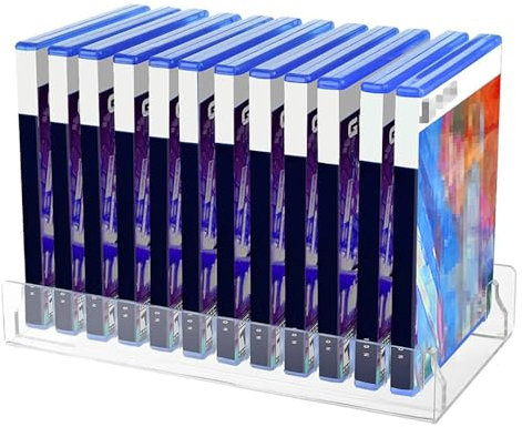Rangement de jeux vidéo Support de disques pour PS5 Pro, Boîte de rangement de disques en acrylique Accessoires de jeux Tour d'étagère (Transparent)