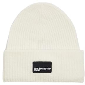 Karl Lagerfeld Jeans Mujer Patch Long Beanie Off White One size