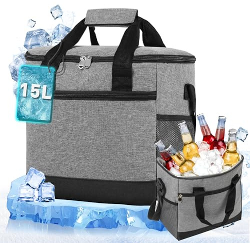 15L Borsa Termica Porta Pranzo, Borsa Termica, Borsa Frigo, Borsa Pranzo Ufficio Donna, Borsa Termica Piccola per Picnic/All'aperto/Barbecue/Campeggio