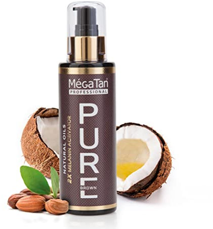 Megatan Pure Olio naturale secco per abbronzatura 140 ml - Acceleratore intensivo per sole e solarium