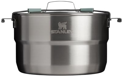 Stanley 1913 Wildfare Core Full Serve Cookset 3.78L - 20 Piece Camp Cook Set - Dishwasher Safe - BPA Free - Stainless Steel - Camping Cookware - Packable - Shale/Charcoal