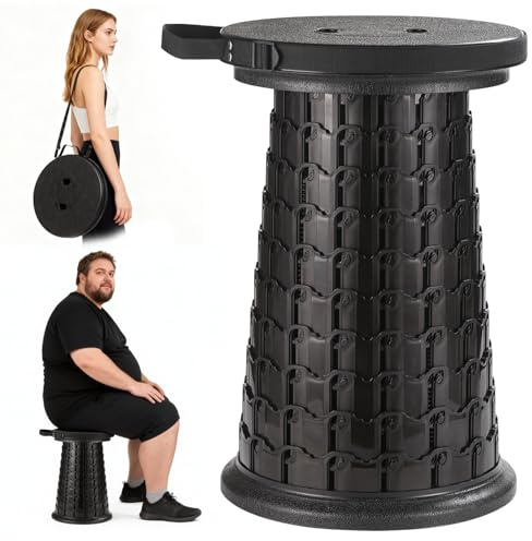 XXL Collapsible Stool,Portable Telescoping Seat for Adults,1000lbs Capacity