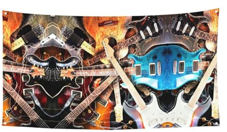 Cartel colgante de guitarra eléctrica mágica para exteriores, decoración para coche, barco, jardín, fiesta, feliz día festivo, Navidad, Halloween