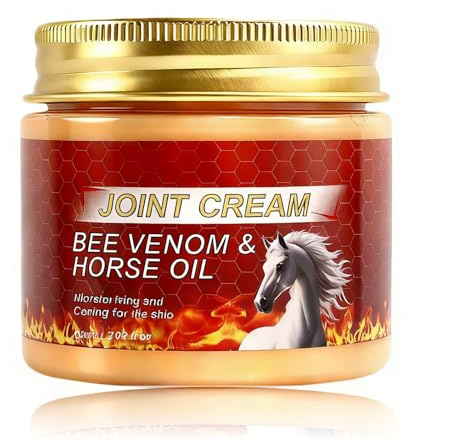 Horse Oil & Bee Venom Cream, Relieves Joint/Muscle Discomfort | Massage Cream, Relaxes Tense Muscles - Daily Care Cream for Knees, Lumbar Spine, Shoulders and Neck
