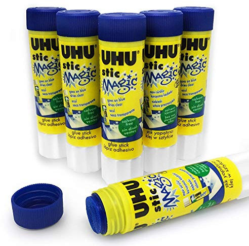 UHU Stic Magic Klebestift - 6 Stück - 8,2 g - Lösungsmittelfrei - 3000688