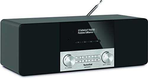 TechniSat DIGITRADIO 4 - Stereo DAB Radio (DAB+, UKW, Bluetooth-Audiostreaming (Empfang), Kopfhöreranschluss, AUX-Eingang, Radiowecker, OLED Display, 20 Watt RMS, Elac Lautsprecher) schwarz
