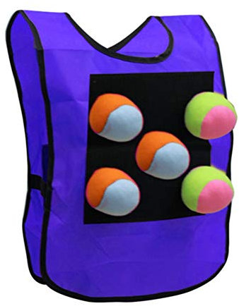 Artoct Dodgeball Spiel-Set, Dodgeball Tag Sticky Weste Outdoor Wurf Zielspiel mit 5 Bällen Kinder Outdoor Aktivitätsspiel violett