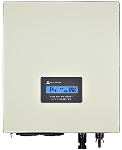 AZO Digital Solarwandler ECO Solar Boost MPPT-3000 PRO 3,5kW Schwarz (4-9 Photovoltaik-Panele, 1 Energieverbraucher) 3500W MC4, E mit Bolzen 230V 1 Stk