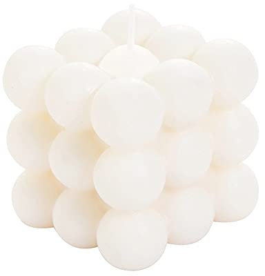 White Bubble Candle for Cute Minimalistic Room Decor, Soy Scented Candles Danish Pastel Room Decor, Boho Decorations Unique Aesthetic, Living Room Bedroom Accessories