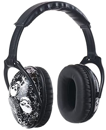 PROTEAR Kids SNR 28dB Noise Reduction Ear Protection Safety Ear Muffs, Adjustable Ear Defender for Kids, Children Hearing Protection Firework, Homework (Skull)