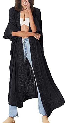 YOUKD Robe Kimono Longue Bohème pour Femmes Maillot De Bain De Plage Cardigan Grande Taille Couvrant Les Robes