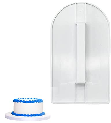 1pcs Cake Smoother Polisher Flat Edge Smoothing Tool,Smart Baking Fondant Cake Decorating Icing Smoother Sturdy Plastic Sugarcraft Cake Smoother Polisher Baking Tools(Plastic,White,14.5 x 8 cm)