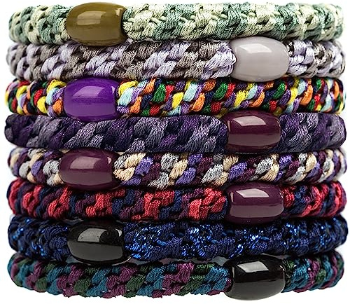 8 gomas elásticas para el pelo para niñas, paquete de 8 bandas elásticas multicolores, estilo 19