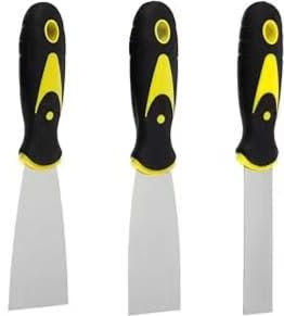 Spatule,3 PCS Grattoir à Papier Peint en Acier Inoxydable Couteaux à Mastic avec Poignée Souple Rayures de Couteau à Palette Couteau à Enduire