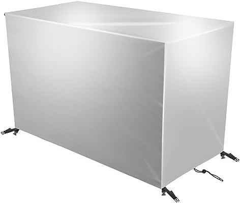 YZXCMHJ Coperture per Mobili da Giardino 260x120x85cm,420D Oxford Copertura Tavolo Sedie Esterno Impermeabile,Telo Copri Protezione Set Giardino Quadrato,Copertura da Tavolo da Giardino,Argento