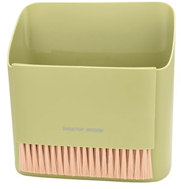 JSCARLIFE Small Broom and Dustpan Set, Portable Hand Whisk Broom Brush Mini Hanging Trash Can Soft Bristle Household Brooms with Dust Pan Combo Set for Cleaning Home, Kitchen and Desktops (Green)