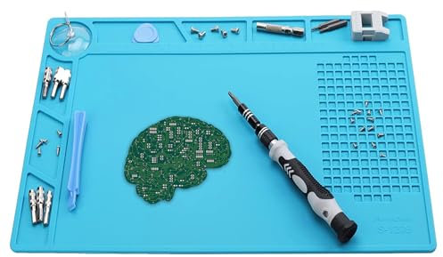 Almohadillas de Soldadura, Estera Magnetica de Soldadura, 34x23cm Almohadillas de Trabajo de Soldadura, con Escalas y Posiciones de Atornillado, Para Soldar Teléfonos Móviles