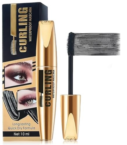 HOUSN 4D Máscara De Larga Duración Mascara De Pestañas Waterproof, Mascara Negro Intenso Con Cepillo Ultra Fino, Sin Grumos Ni Manchas, 10 ml