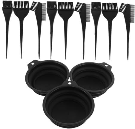 MUSISALY 3 Sets Hair Dye Kit with Salon-grade Mixing Tint Bowl Portable Applicator Comb and Brush for Even Color Application Foldable Hair Coloring Bowl for Home Use and Professional