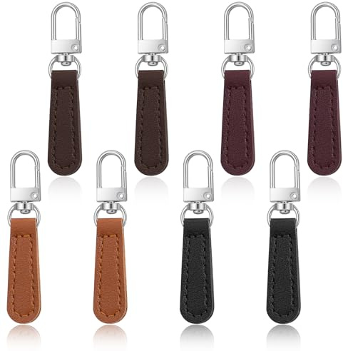 Tyqour 8PCS Zip Pulls Replacement Zipper Pulls Zipper Pull Replacement Zipper Pull Tab Leather Charm for Luggage, Backpacks, Suitcases, Jackets, Purses, Handbags