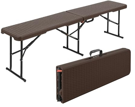 Floordirekt - Ensemble de tente à bière pliable en plastique avec poignées de transport, ensemble de table à bière, ensemble de chapiteau, banc (banc de jardin Kagawa) 183 x 43 x 28 cm