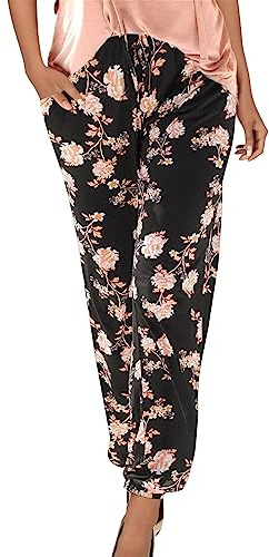 Pantalon Fluide Femme Été Pantalon Sport Femme Vetement Resserré Cheville Ete Toile Décontracté Yoga Sarouel Fluide Été Leger Large Gaze De Coton Grande Taille Vêtements Baggy Chic Ensemble Elastique