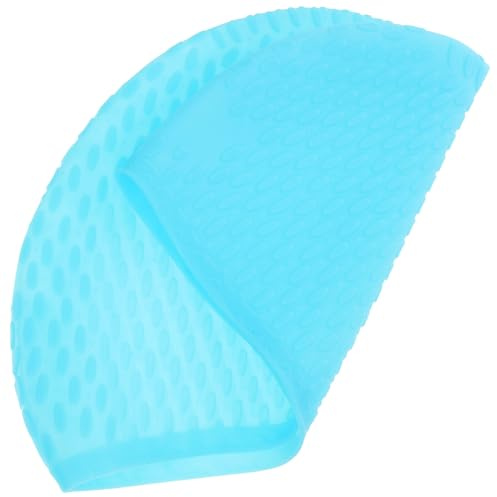 Veemoon Gorro de Natación de Silicona para Mujer y Hombre, Talla Única para Cabello Largo, Color Azul, Resistente al Agua, Gorro de Baño Cómodo y Funcional para Piscina y Natación