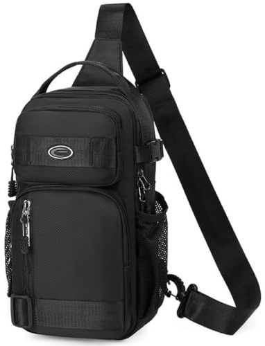 Adjustable Oxford Cloth Casual Chest Bag，Black