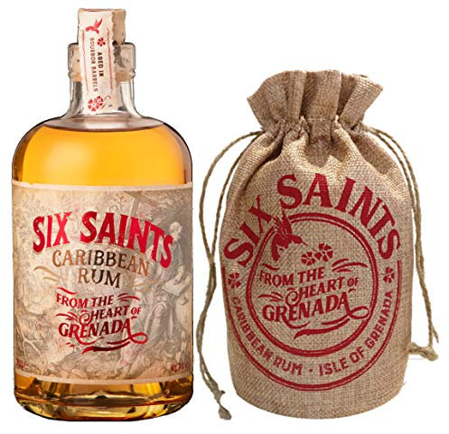 Six Saint Caribbean Rum 70cl. 41.7% | A Sipping Strength Golden Rum Packaged in an Eco Friendly Gift Bag