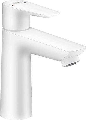 hansgrohe 71712700 Talis E 110 Single-Lever Washbasin Mixer Tap Without Drain Fitting Matt White, spout Height 110 mm