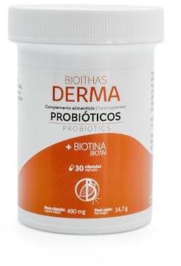 BIOITHAS DERMA - Probiotico para el Cuidado de la Piel - [Dermatitis | Psoriasis | Rosácea] Probióticos y Biotina para el Cuidado de la PIEL - Envase de 30 Cápsulas