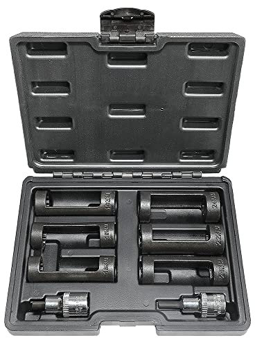 DPTOOL Federbein Stecknuss, Muttern Federbeinspreizer, 16 mm, 18 mm, 19 mm, 21 mm, 22 mm, 24 mm, mit 12-Punkt-1/2-Zoll-Antrieb, 8-teiliges Stoßdämpfer-Werkzeug