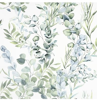Arthouse | Tranquil Green Leaves Wallpaper | Watercolour Botanical Design for Living Room or Bedroom | Easy Paste The Paper Method | Greenery Inspired | Feature Wall or Full Room Decor | 1005 x 53cm