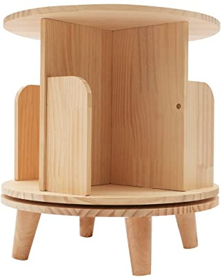 ROMYIX Rotating Bookshelf 360 Display Floor Standing Bookcase Storage Rack for Kids&Adults Multi-Functional Bookshelf Organizer