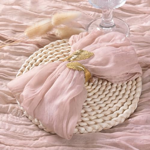 Socomi Pink Cheesecloth Napkins Mothers Day Summer Cheese Cloths Gauze Set of 50 Boho Washable Dinner Table Napkins for Wedding Party Baby Shower Birthday Party Decor