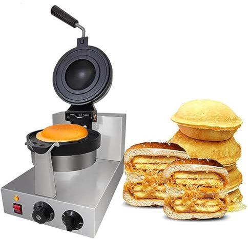 GLBMXDD Macchina per Hamburger UFO, Piastre per Waffle elettriche Commerciali per Hamburger, Macchina per Waffle per Gelato, pressa per panini elettrica Antiaderente,Singlehead