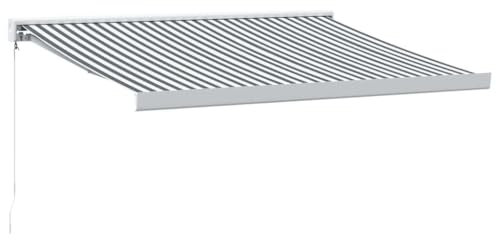 vidaXL Auvent rétractable Anthracite et Blanc 3,5x2,5m Tissu/Aluminium, auvent, auvent de Porte, auvent de Jardin, Store, auvent de terrasse