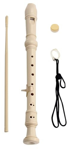 Tyatiyzn Blockflöte Holz, Blockflöte deutsches, Sopranblockflöte, Sopran-Blockflöteninstrument, C-Dur ABS-Kunststoff, für Kinder und Anfänger, mit Zubehör (12.8 x 1.26in)