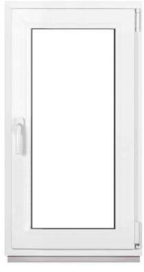 Framex Ventana de Sótano, Ventana de PVC, Blanca, Ancho x Alto 65 x 110 cm (650 x 1100 mm), Doble Acristalamiento, Cristal Transparente (32 mm), Oscilobatiente, DIN Derecha - Premium