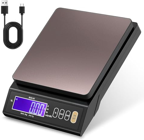 Bonvoisin 0.1 gr/ 5 kg Báscula de Cocina Digital con Función de Porcentaje y Tara, Pesa en Gramos, Libras y Onzas, Alta Precisión Pesa Alimentos, Ideal para Velas, Jabones y Pan de Masa Madre