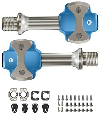 Snorvixre Pédales à clic pour vélo de route en alliage d'aluminium léger avec verrouillage automatique et roulements scellés Pédales de vélo légères pour voiture